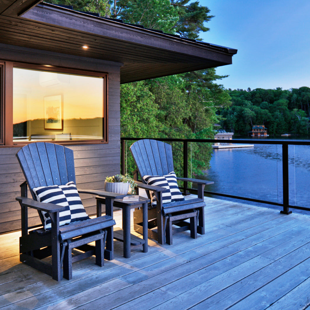 Chaise berçante extérieure en plastique recyclé - Adirondack Berçante G01