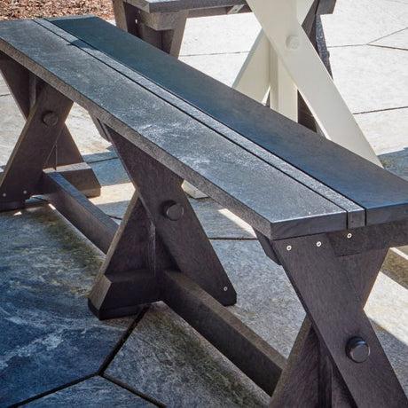 Banc extérieur en plastique recyclé gris ardoise - Harvest