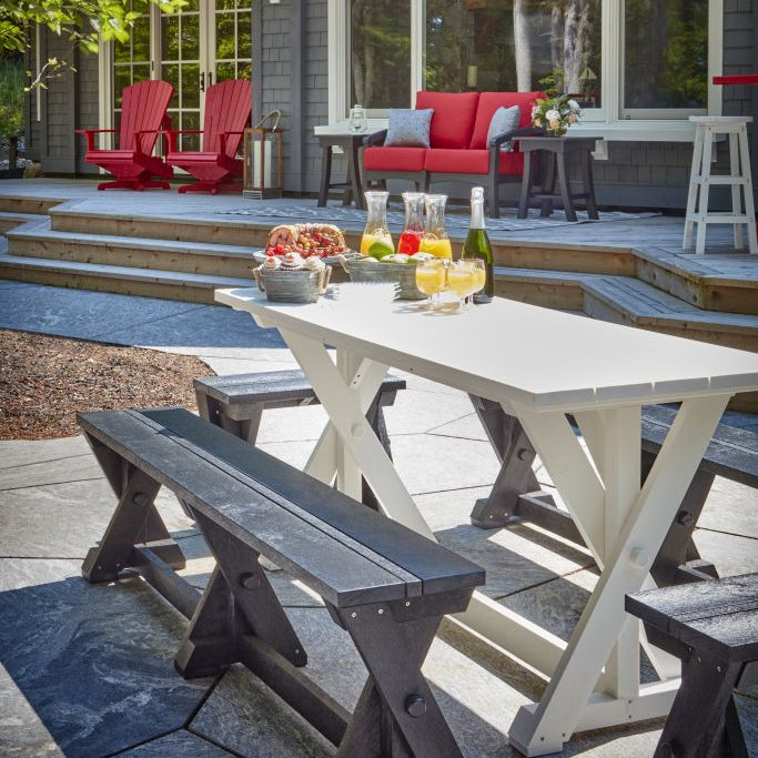 Banc extérieur en plastique recyclé gris ardoise - Harvest