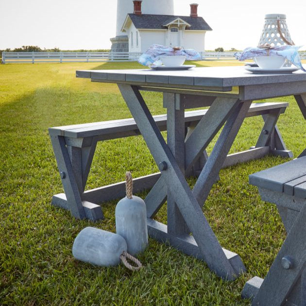 Banc extérieur en plastique recyclé gris ardoise - Harvest