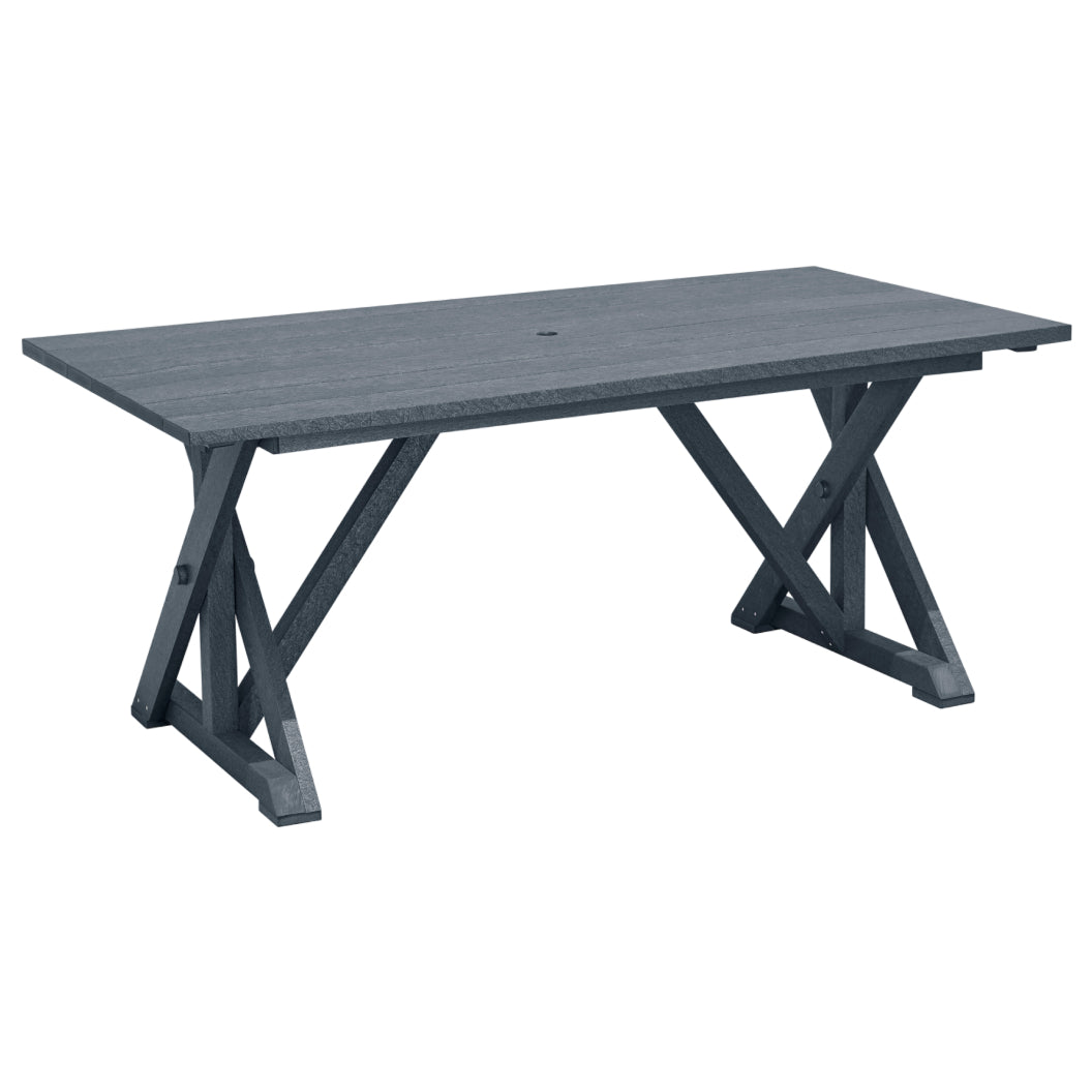 Table de salle à manger extérieure en plastique recyclé gris ardoise - Harvest