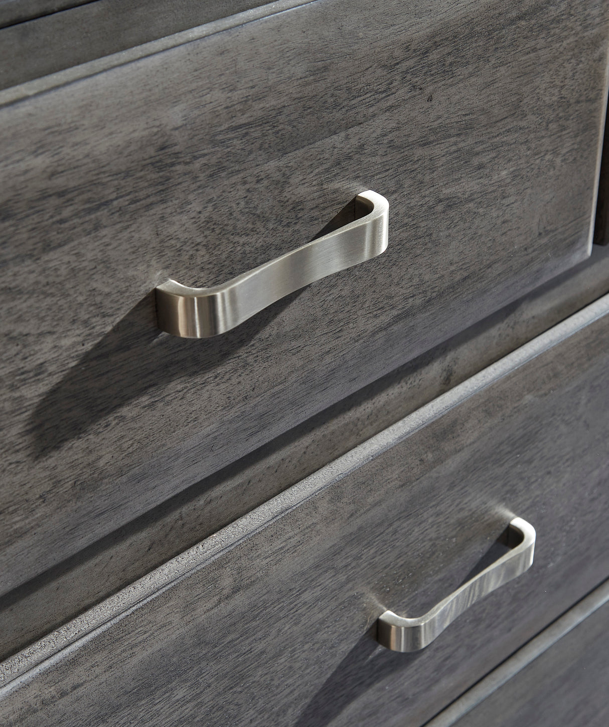 Bureau à 7 tiroirs en bois et placage gris - Caitbrook