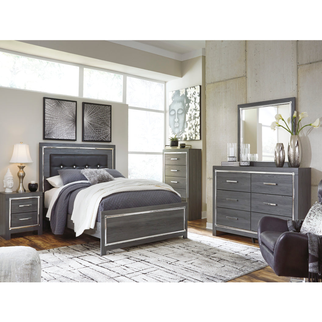 Miroir de bureau en bois/MDF gris - Lodanna