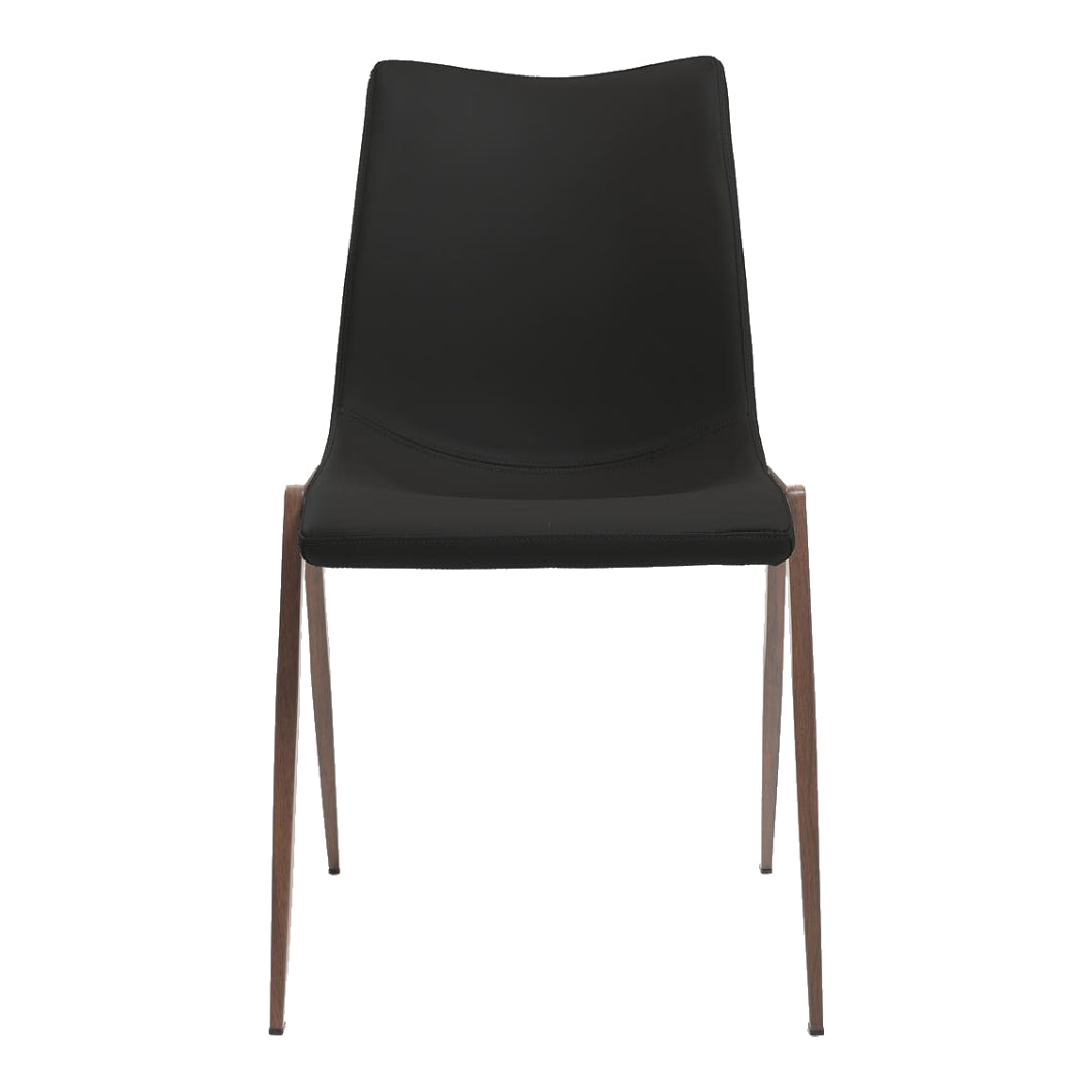 Chaise de salle à manger rembourrée en cuir noir - Kool