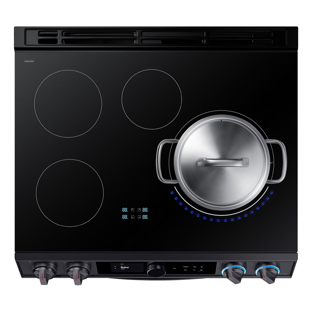 Cuisinière à induction encastrable 30 po, 6,3 pi³ Inox noir avec Air Fry et Convection véritable