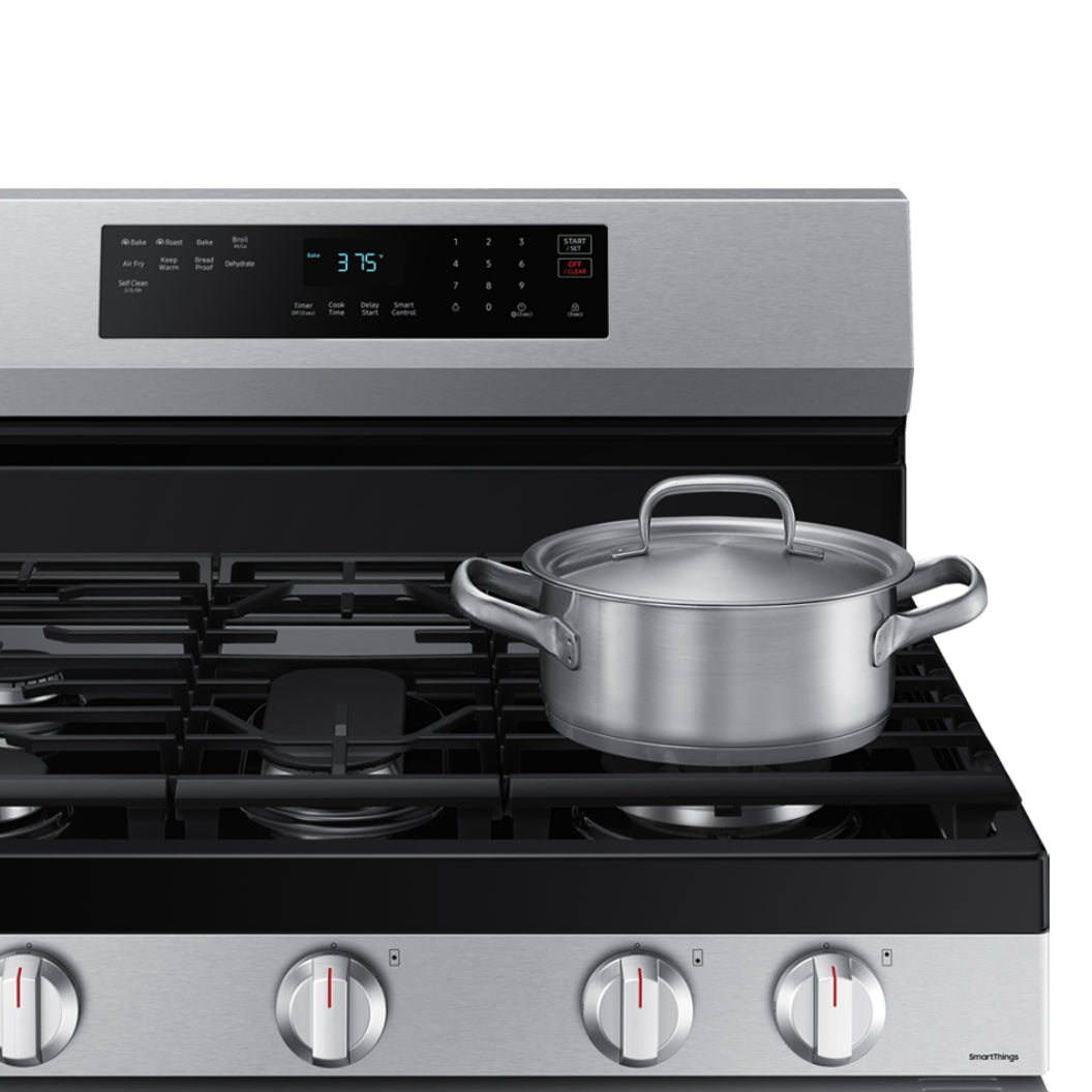 Cuisinière au gaz intelligente 30 po, 6,0 pi³ Inox avec Air Fry et Autonettoyage