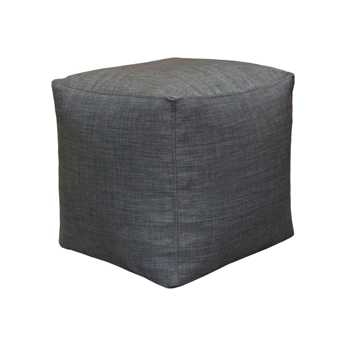Pouf cubique Lina en tissu gris foncé