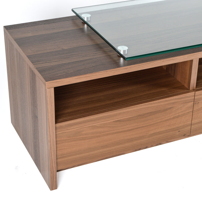 Extension en verre et bois pour meuble de télévision - Lin ACC 2048