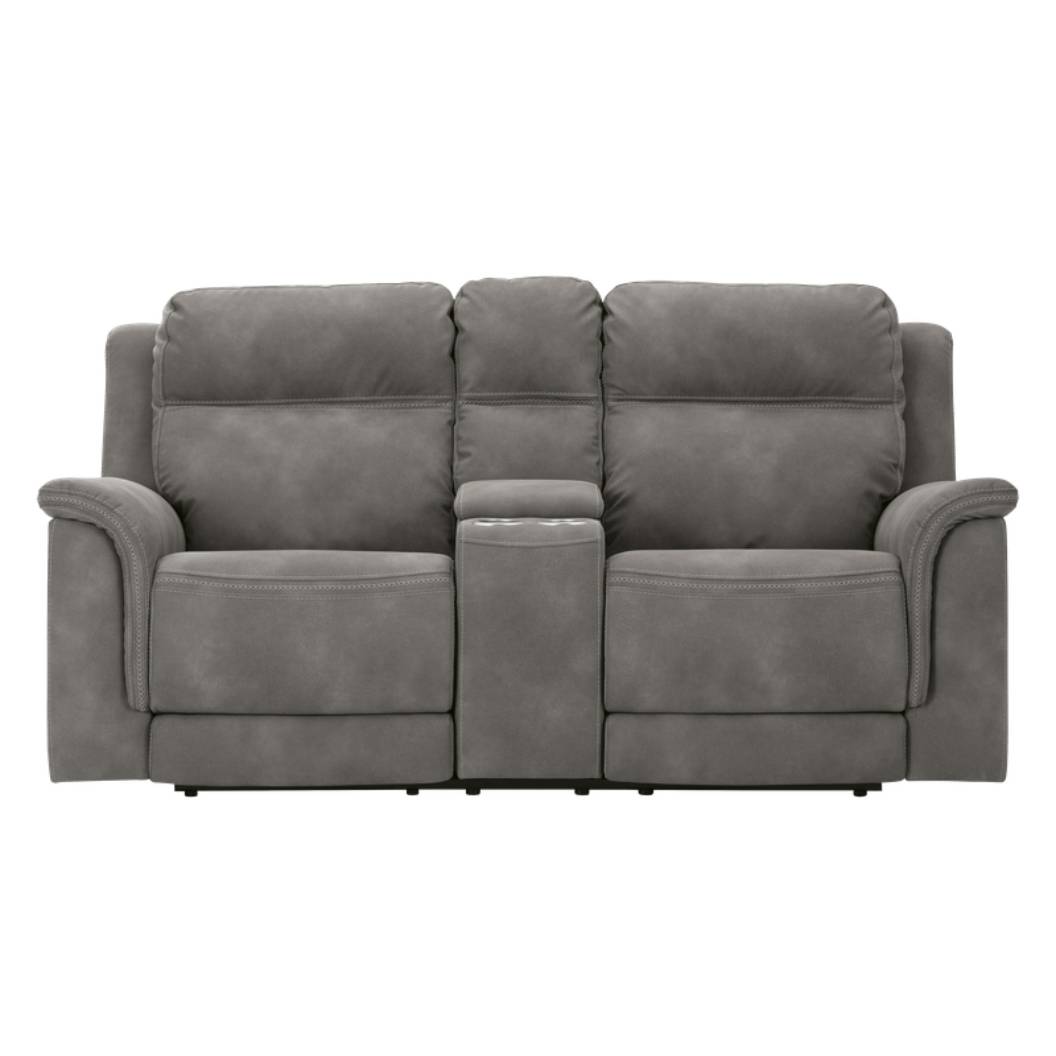 Causeuse motorisée zéro gravité en tissu gris avec console - Next-Gen Durapella