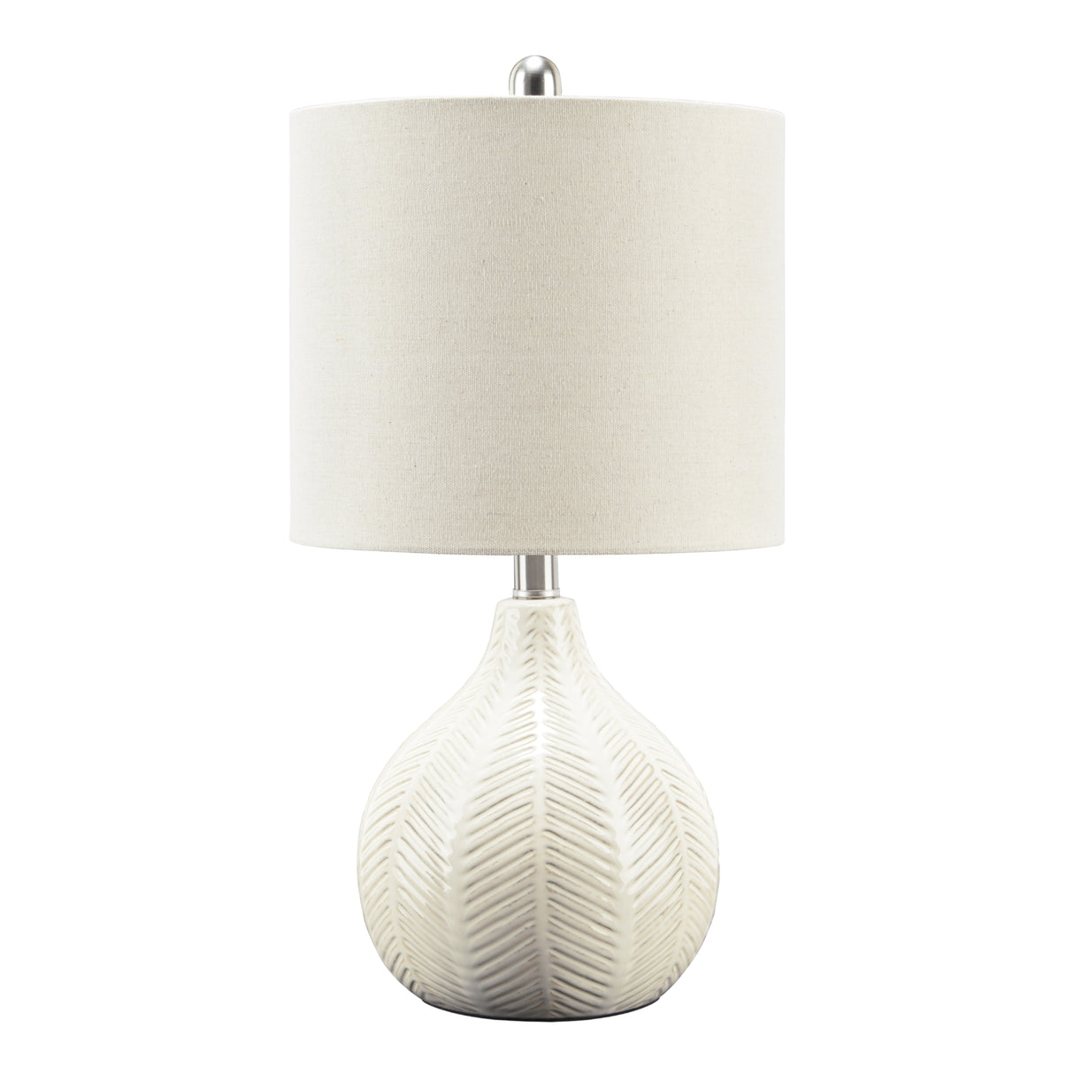 Lampe de table en céramique texturée blanche 22 po. - Rainermen