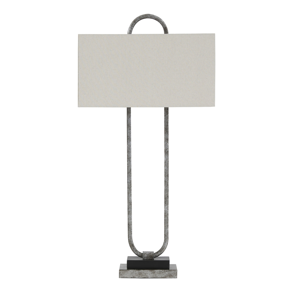 Lampe de table en métal argenté vieilli 36 po. - Bennish