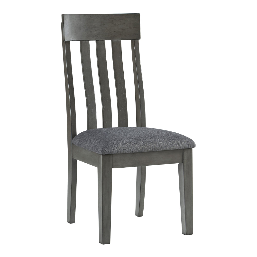 Ensemble de 2 chaises de salle à manger en bois avec assise rembourrée en tissu gris - Hallanden