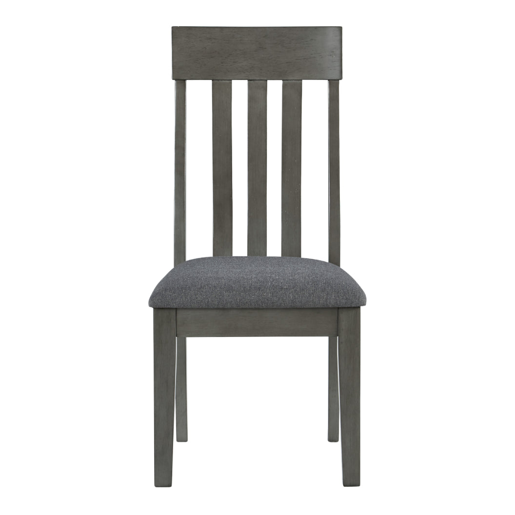 Ensemble de 2 chaises de salle à manger en bois avec assise rembourrée en tissu gris - Hallanden