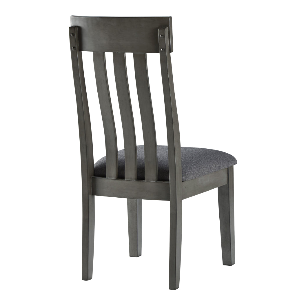 Ensemble de 2 chaises de salle à manger en bois avec assise rembourrée en tissu gris - Hallanden