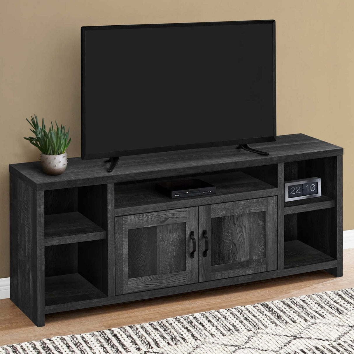 Meuble de télévision en stratifié faux bois à 2 portes - I 2742-2743