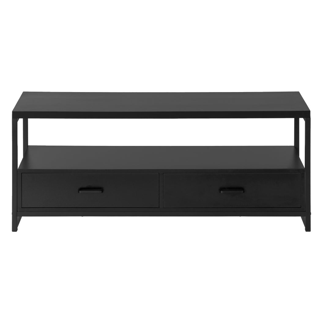 Meuble de télévision en stratifié et métal noir avec 2 tiroirs - I 2870-2871-2872