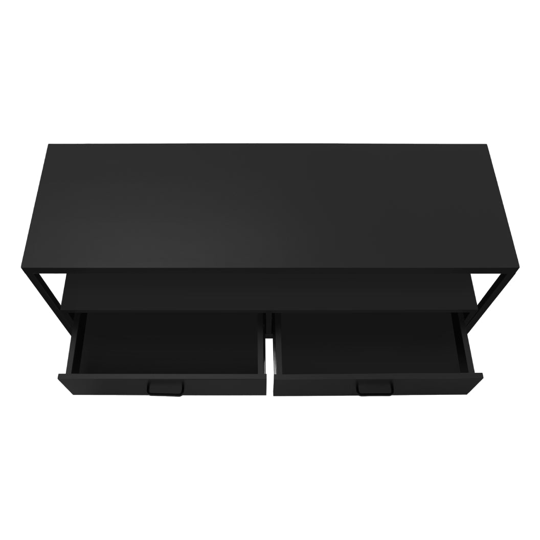 Meuble de télévision en stratifié et métal noir à 2 tiroirs - I 2870-2871-2872