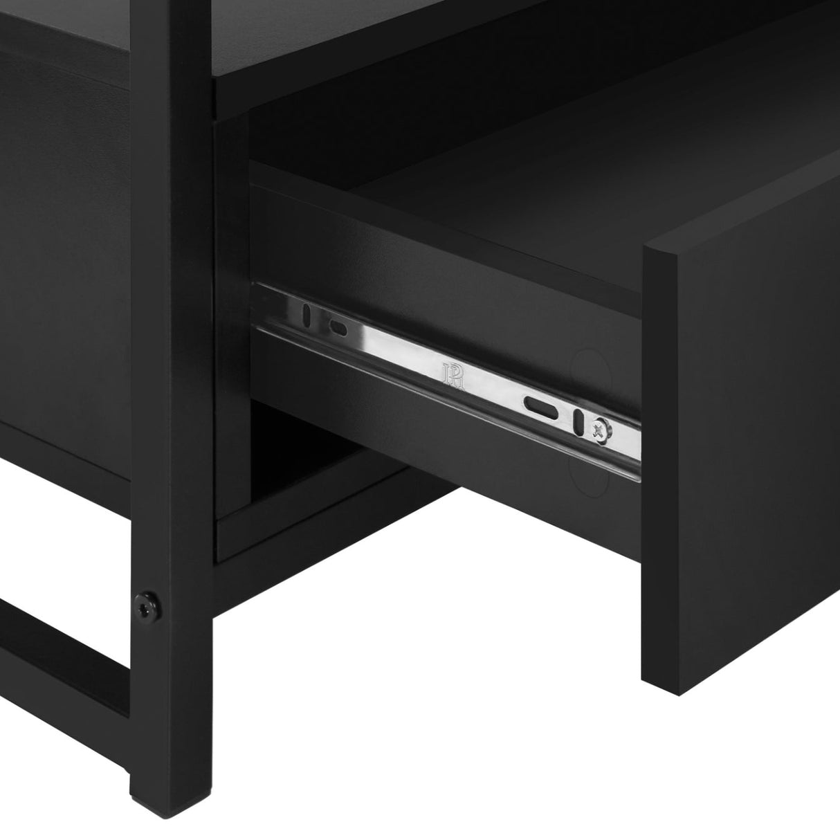Meuble de télévision en stratifié et métal noir à 2 tiroirs - I 2870-2871-2872