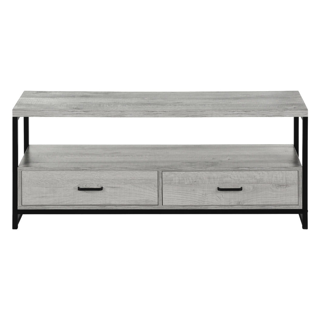 Meuble de télévision en stratifié et métal noir avec 2 tiroirs - I 2870-2871-2872