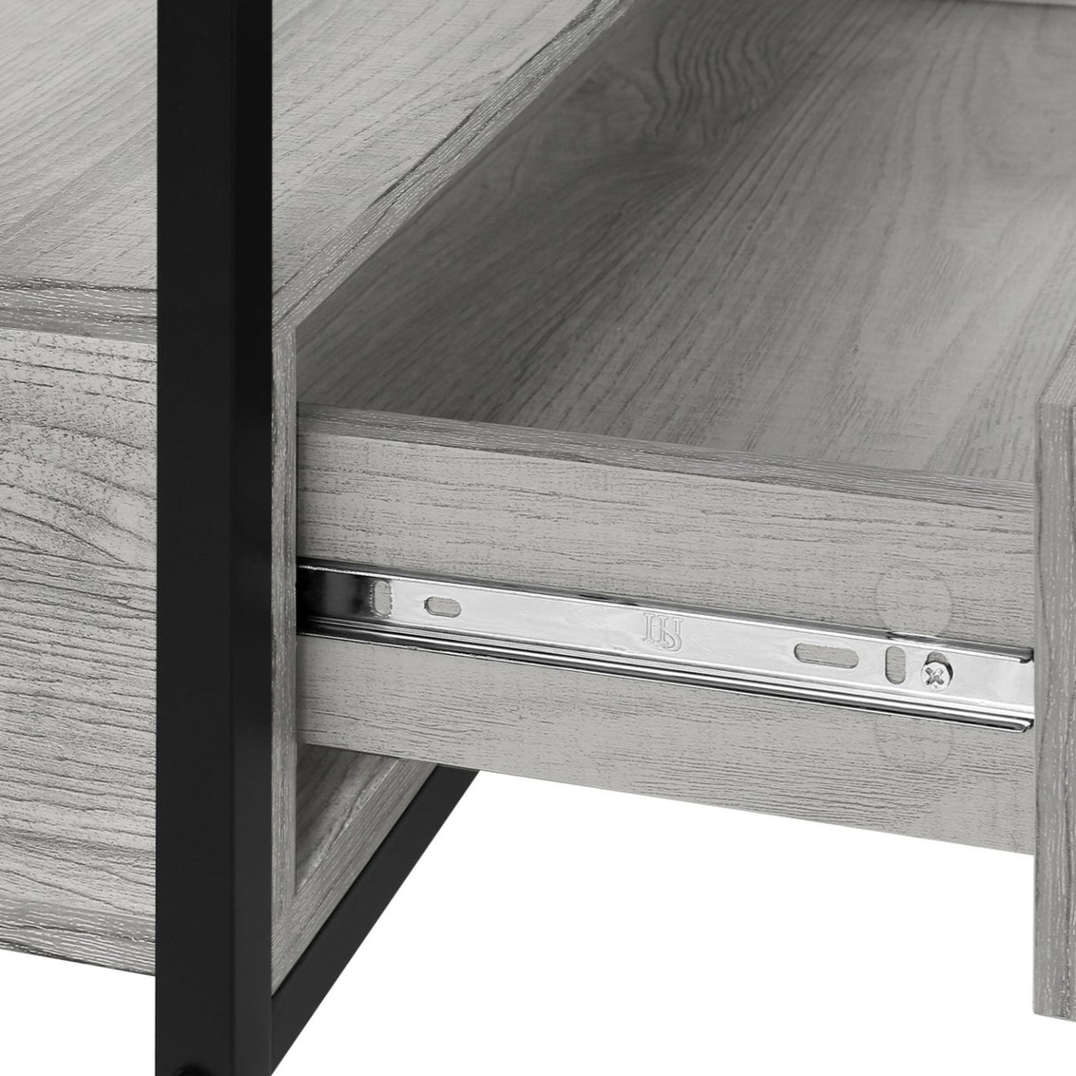 Meuble de télévision en stratifié et métal noir à 2 tiroirs - I 2870-2871-2872