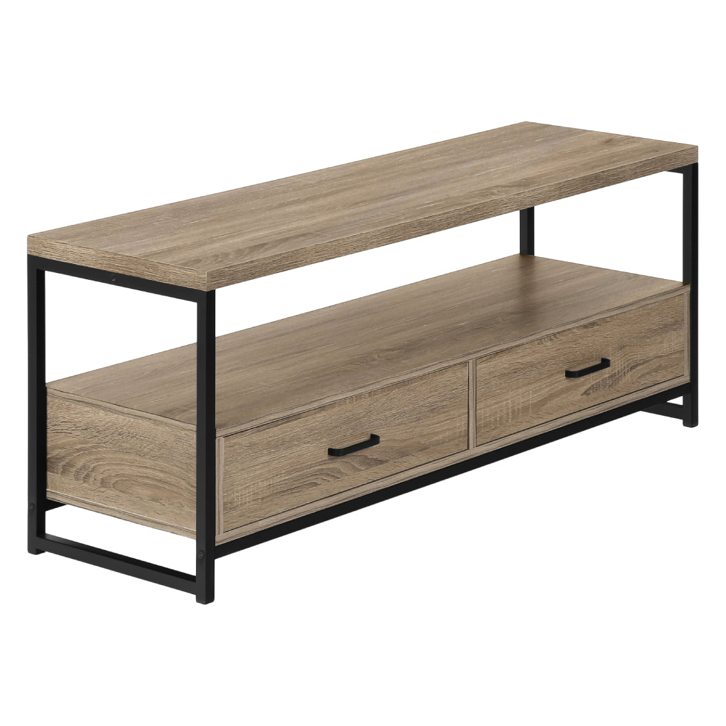 Meuble de télévision en stratifié et métal noir à 2 tiroirs - I 2870-2871-2872