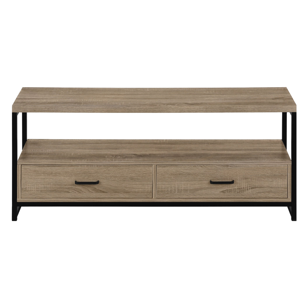Meuble de télévision en stratifié et métal noir à 2 tiroirs - I 2870-2871-2872