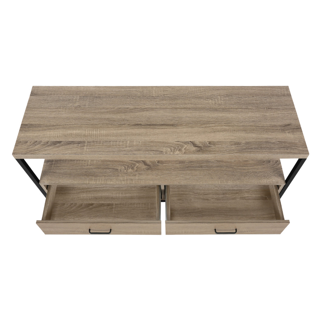 Meuble de télévision en stratifié et métal noir à 2 tiroirs - I 2870-2871-2872