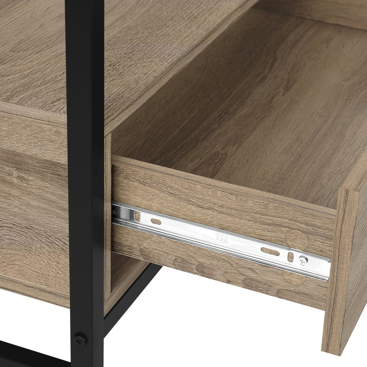 Meuble de télévision en stratifié et métal noir avec 2 tiroirs - I 2870-2871-2872