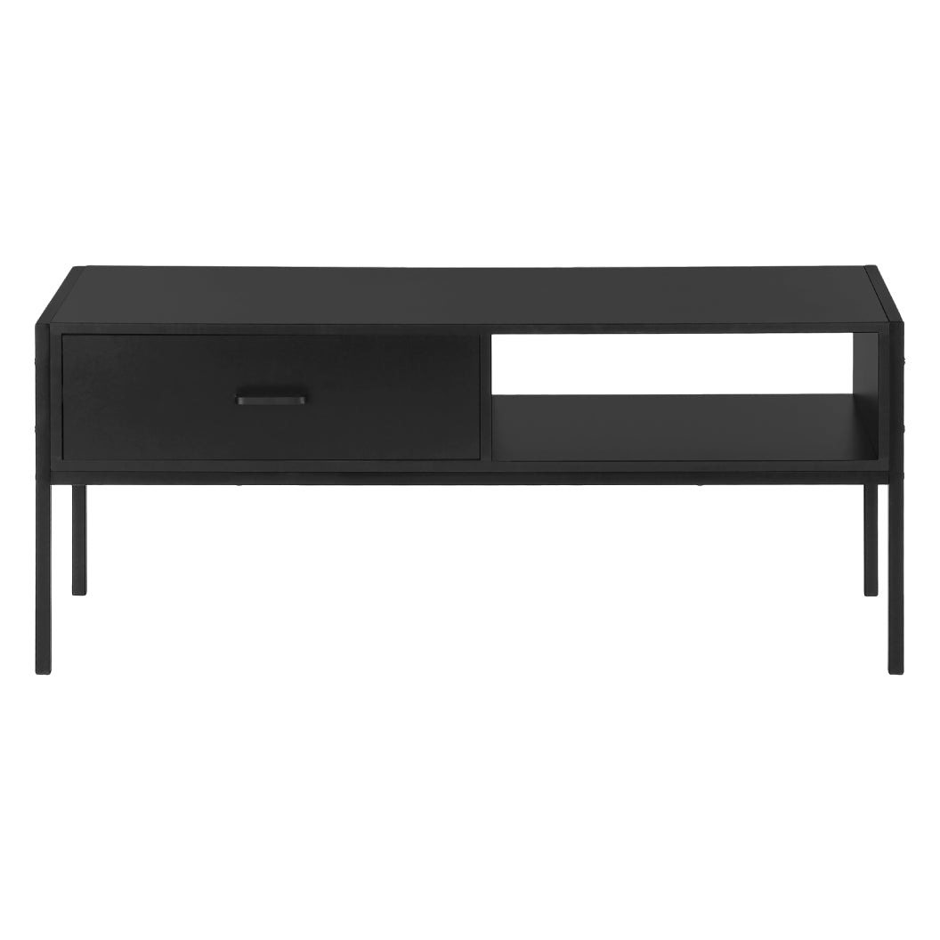 Meuble de télévision en stratifié et métal noir à 1 tiroir - I 2874-2875-2876