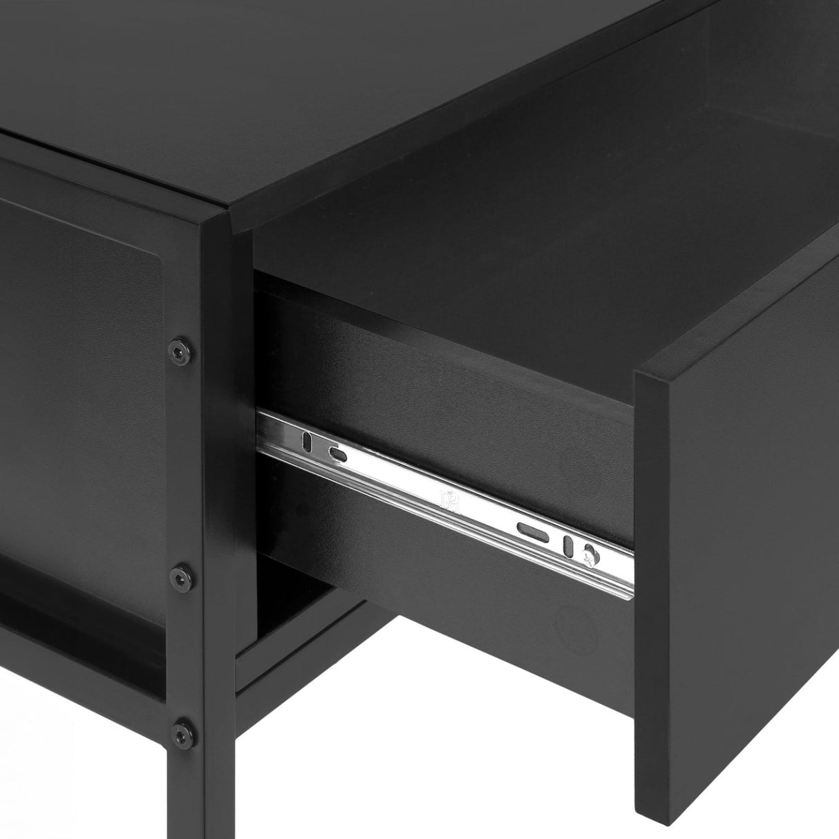 Meuble de télévision en stratifié et métal noir à 1 tiroir - I 2874-2875-2876