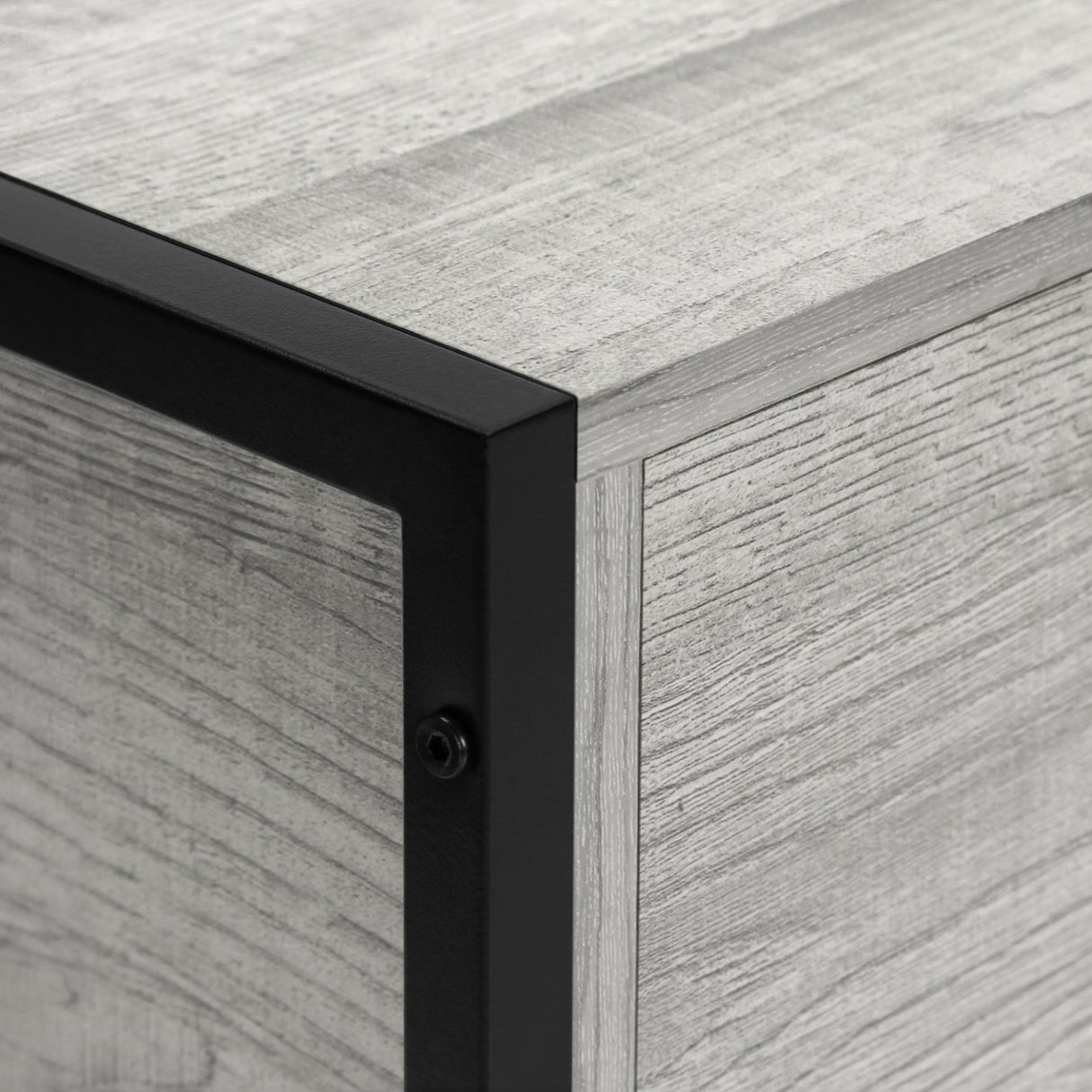 Meuble de télévision en stratifié et métal noir à 1 tiroir - I 2874-2875-2876