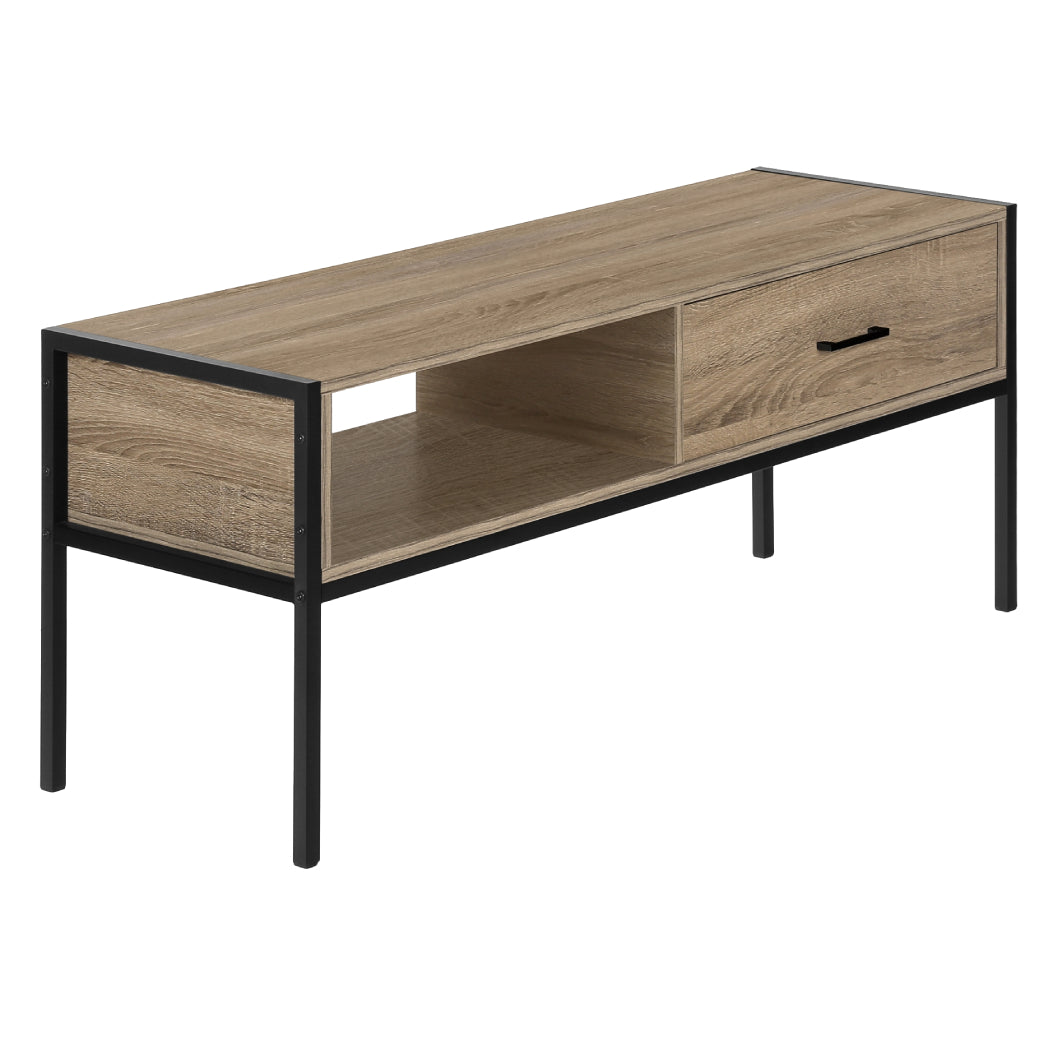 Meuble de télévision en stratifié et métal noir à 1 tiroir - I 2874-2875-2876