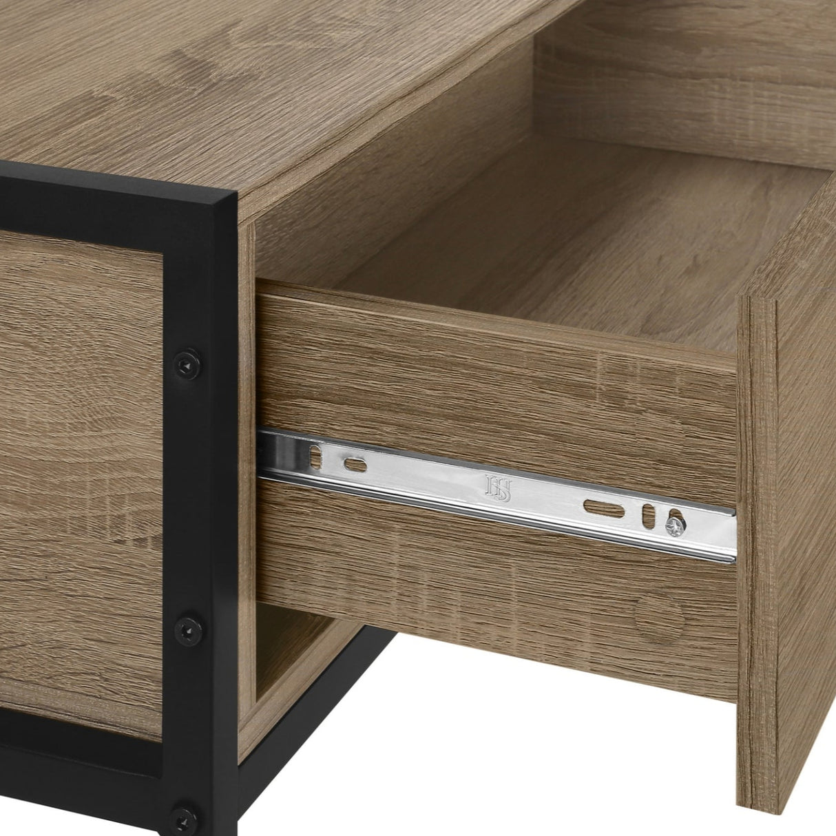 Meuble de télévision en stratifié et métal noir à 1 tiroir - I 2874-2875-2876