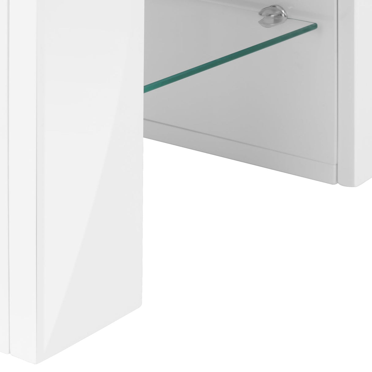 Meuble de télévision en bois et placage blanc lustré à 2 tiroirs - I 3548