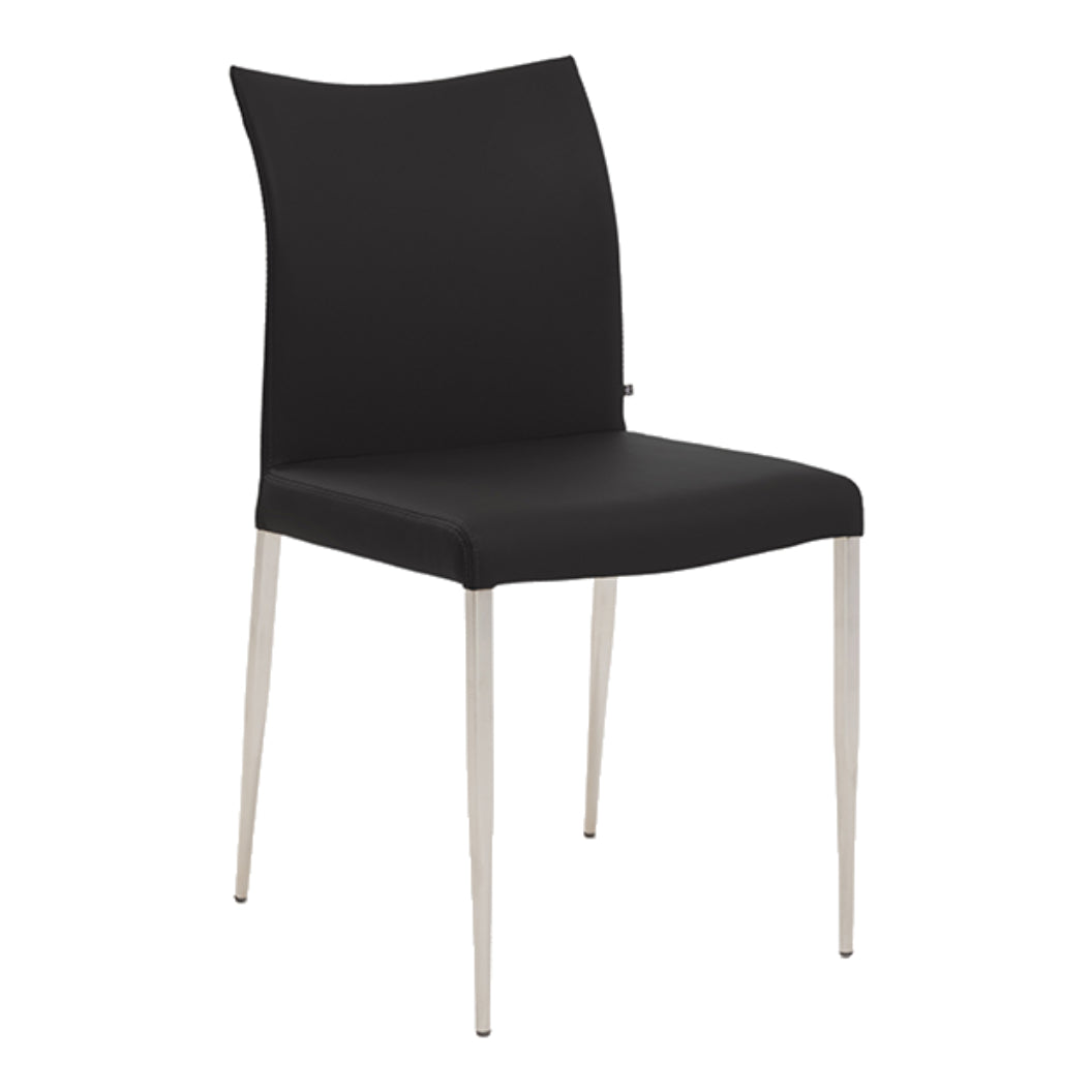 Chaise de salle à manger rembourrée aspect cuir noir - Alto 34