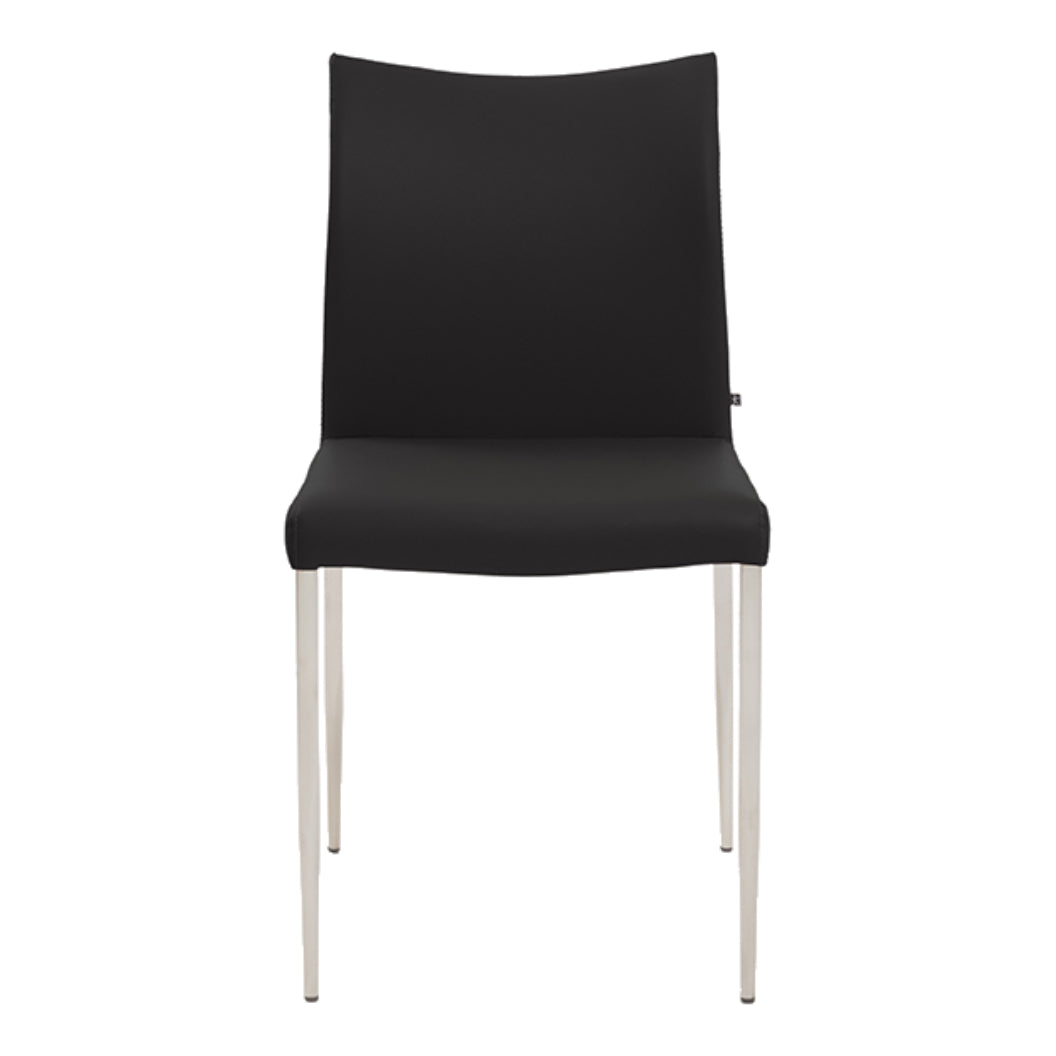 Chaise de salle à manger rembourrée aspect cuir noir - Alto 34