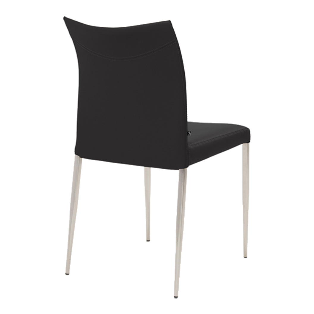 Chaise de salle à manger rembourrée aspect cuir noir - Alto 34