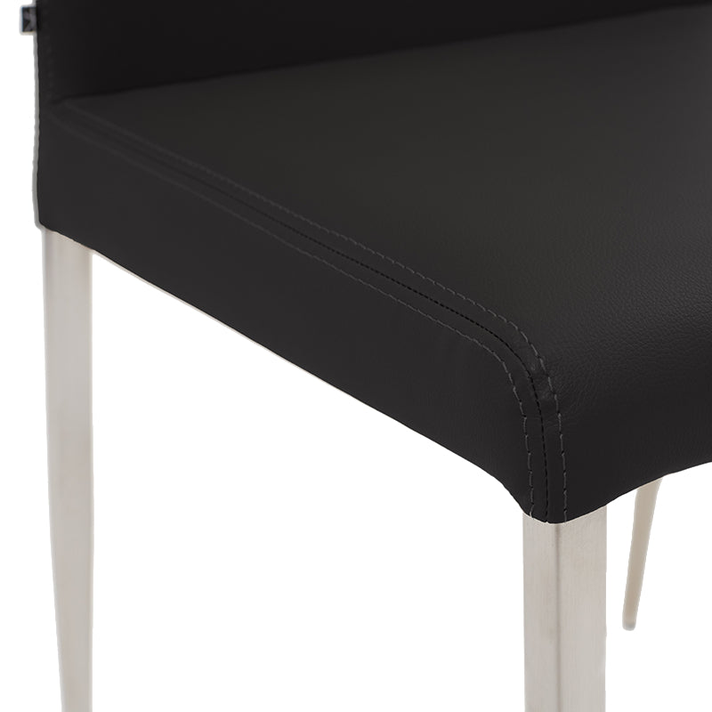 Chaise de salle à manger rembourrée aspect cuir noir - Alto 34