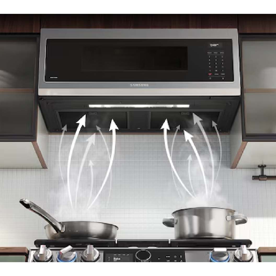 Micro-ondes à hotte intégrée 30 po, 1,1 pi³ Inox avec Wi-Fi