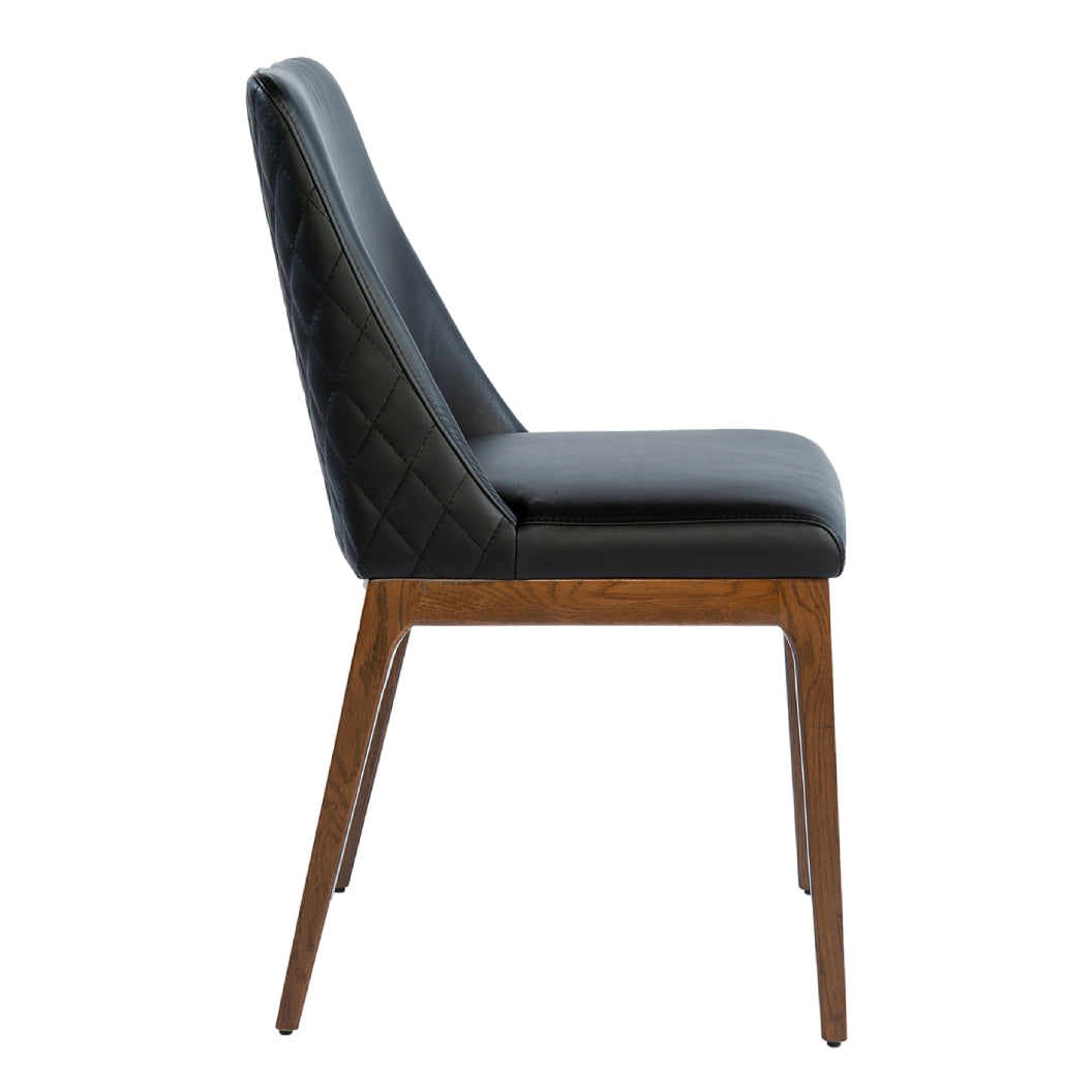 Chaise de salle à manger rembourrée en cuir avec dos matelassé - Gigi