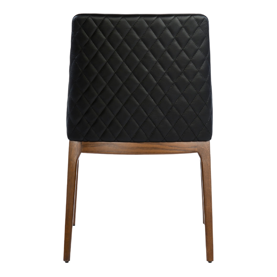 Chaise de salle à manger rembourrée en cuir avec dos matelassé - Gigi