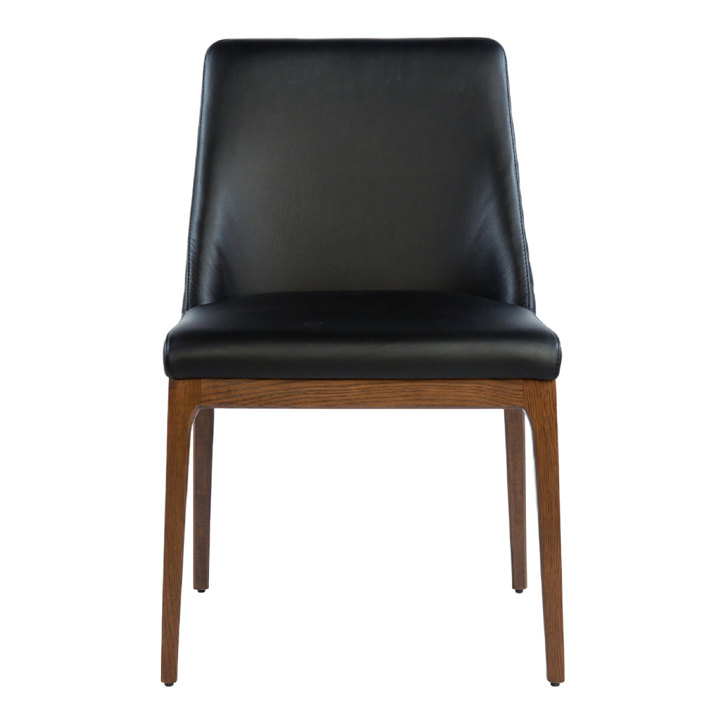 Chaise de salle à manger rembourrée en cuir avec dos matelassé - Gigi