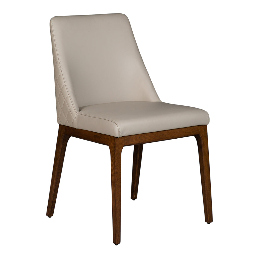 Chaise de salle à manger rembourrée en cuir avec dos matelassé - Gigi