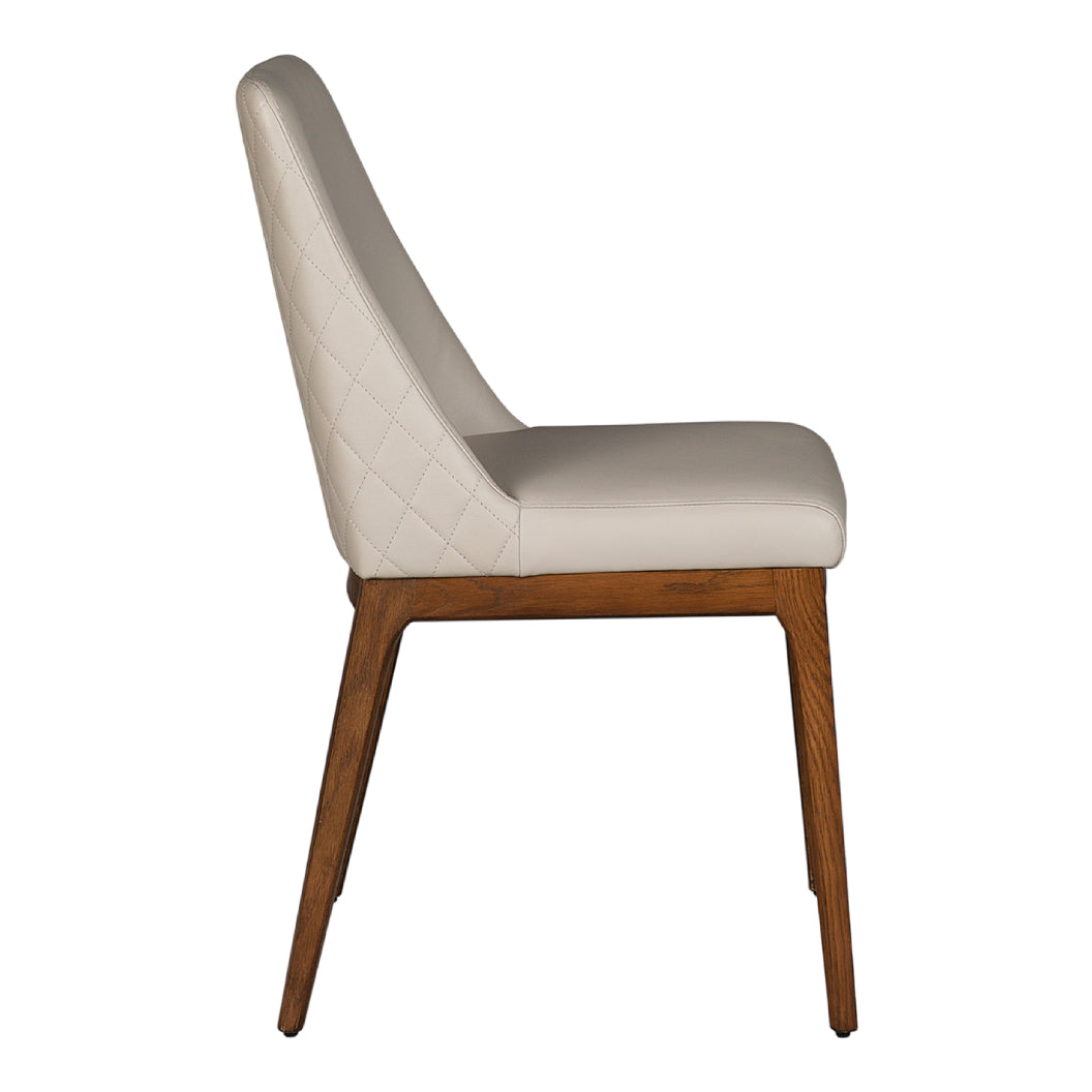 Chaise de salle à manger rembourrée en cuir avec dos matelassé - Gigi