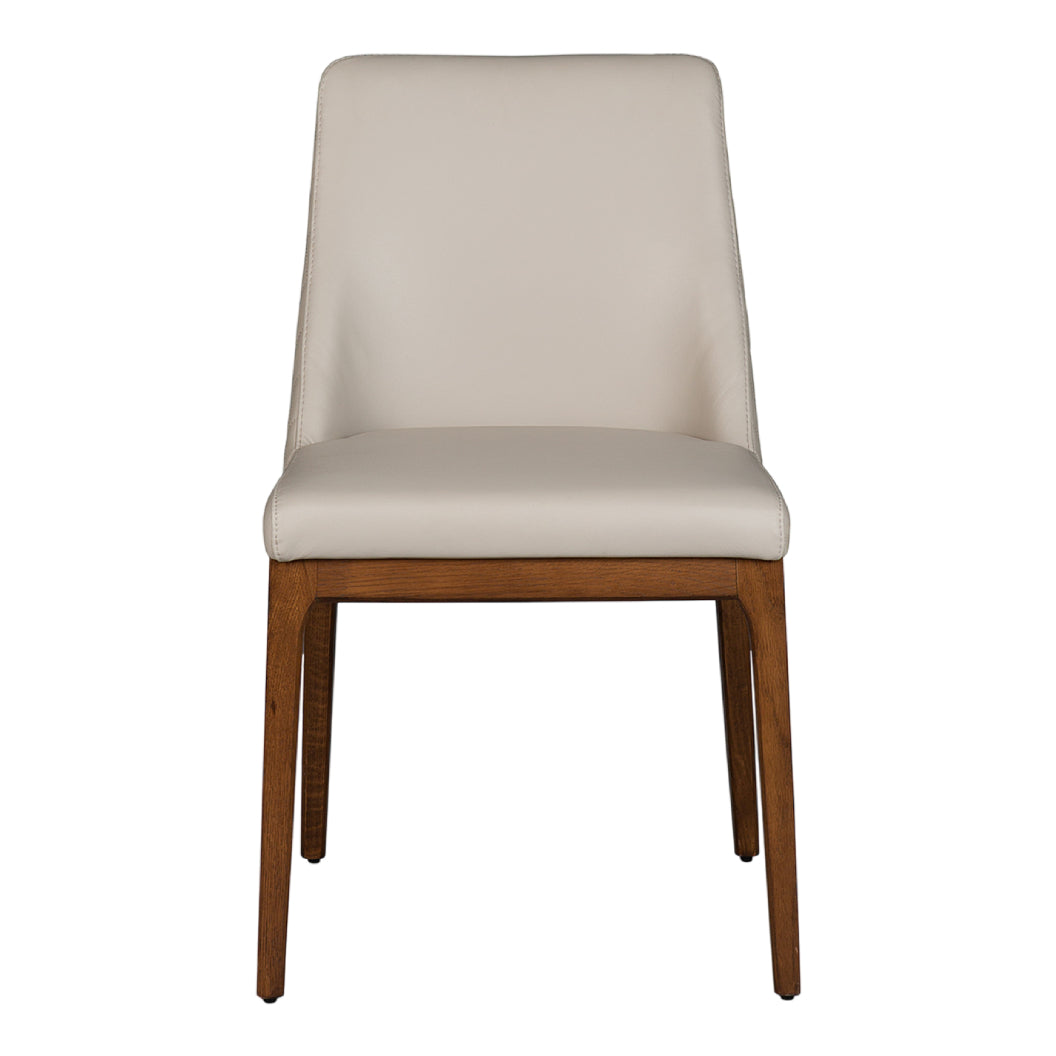 Chaise de salle à manger rembourrée en cuir avec dos matelassé - Gigi