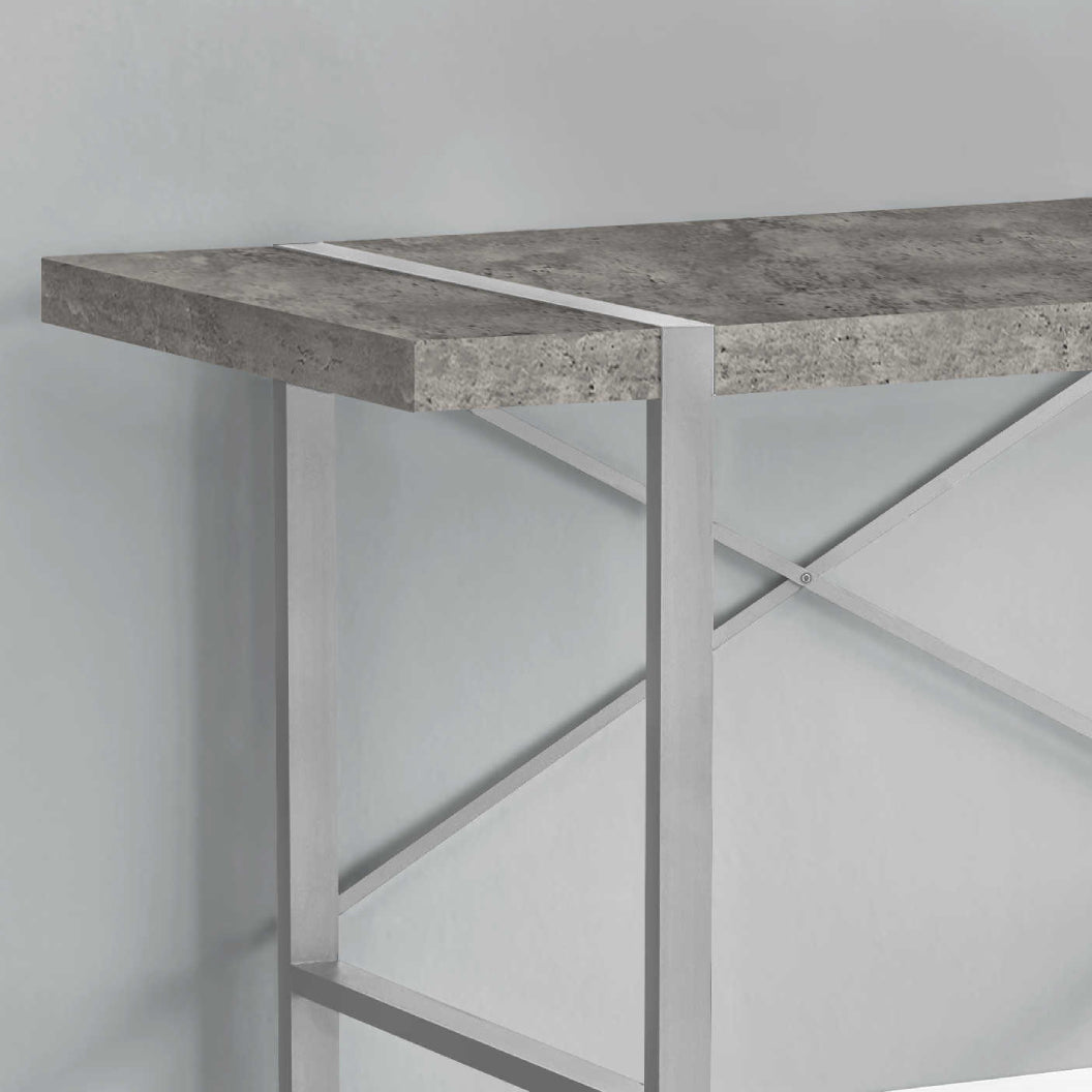 Bureau de travail en MDF/stratifié et métal argenté - I 7662-7663-7664