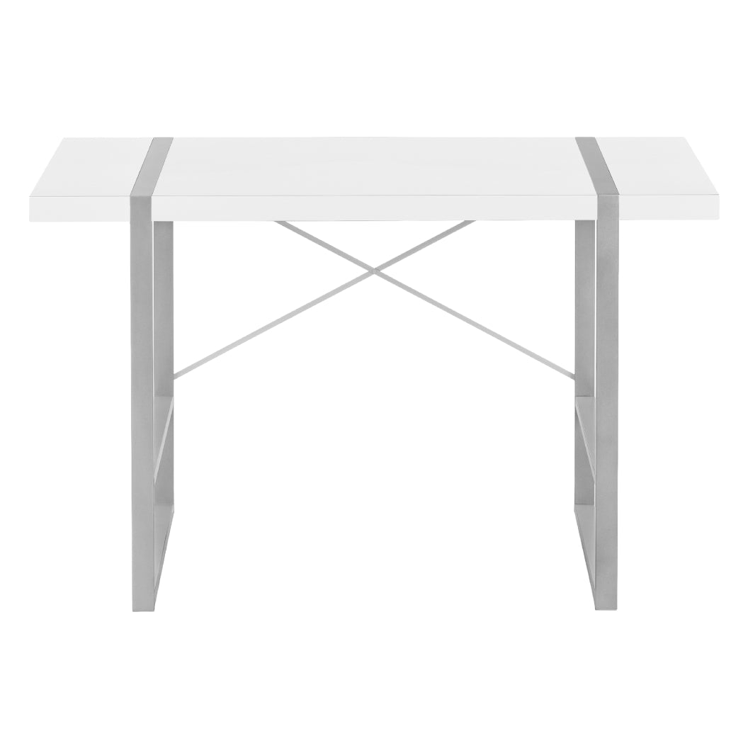 Bureau de travail en MDF/stratifié et métal argenté - I 7662-7663-7664