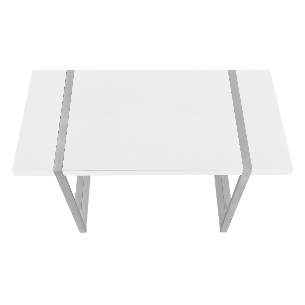 Bureau de travail en MDF/stratifié et métal argenté - I 7662-7663-7664