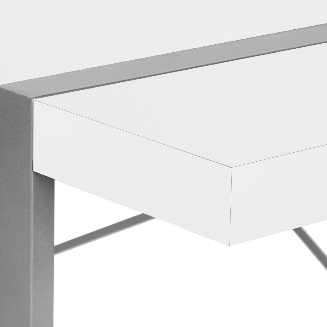 Bureau de travail en MDF/stratifié et métal argenté - I 7662-7663-7664