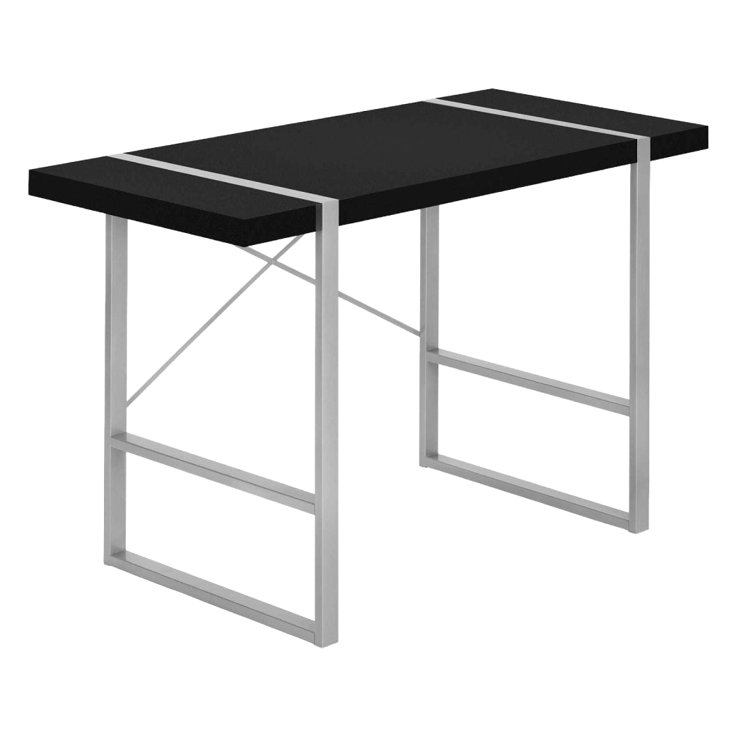 Bureau de travail en MDF/stratifié et métal argenté - I 7662-7663-7664